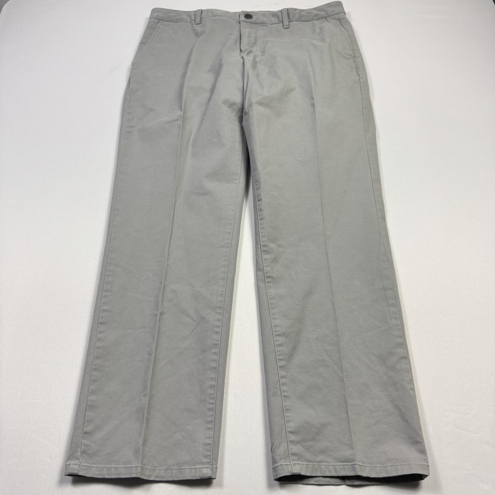 Bonobos Chino Pants Mens 35x30‎ Gray Stretch Twill Casual Slacks Flat Front
